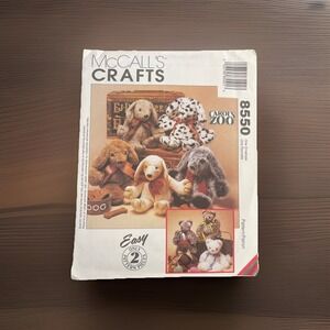 8550 McCalls SEWING Pattern Home Decor Stuffed‎ Cat Puppy Carol's Zoo Easy New